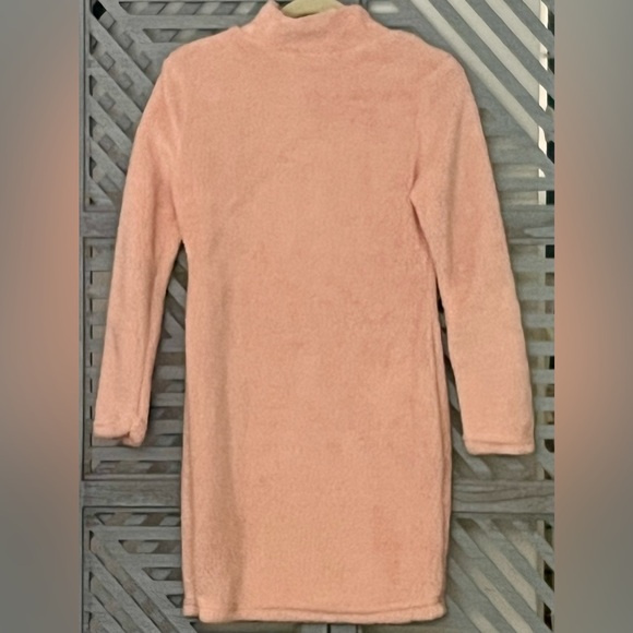 Sunday Best Shy Pink Fuzzy BodyCon Long Sleeve Dress - Picture 3 of 8